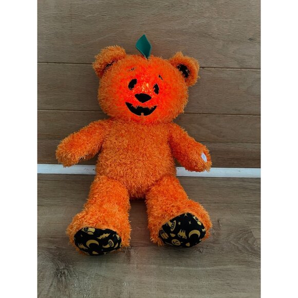 Like New Build-A-Bear Halloween Pumpkin Light-Up Plush Teddy Bear Orange 18" Fuz - Picture 1 of 7